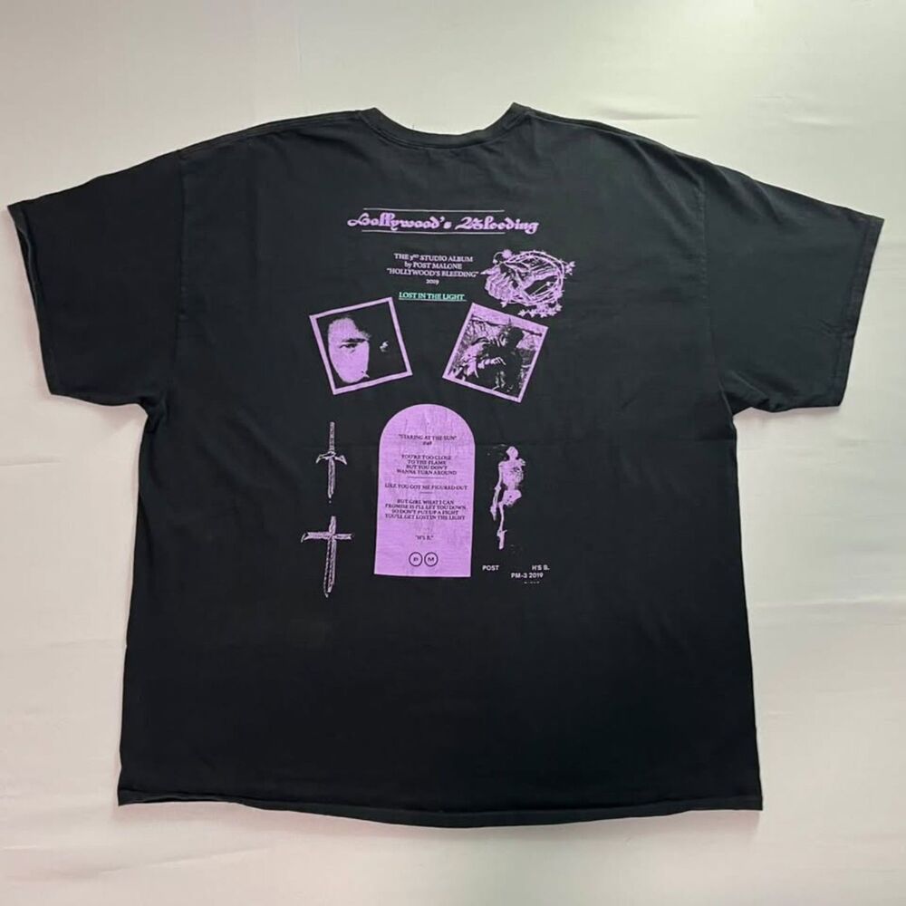 Post Malone Hollywood's Bleeding Posty Co 2019 T Shirt Men's 2XL Black